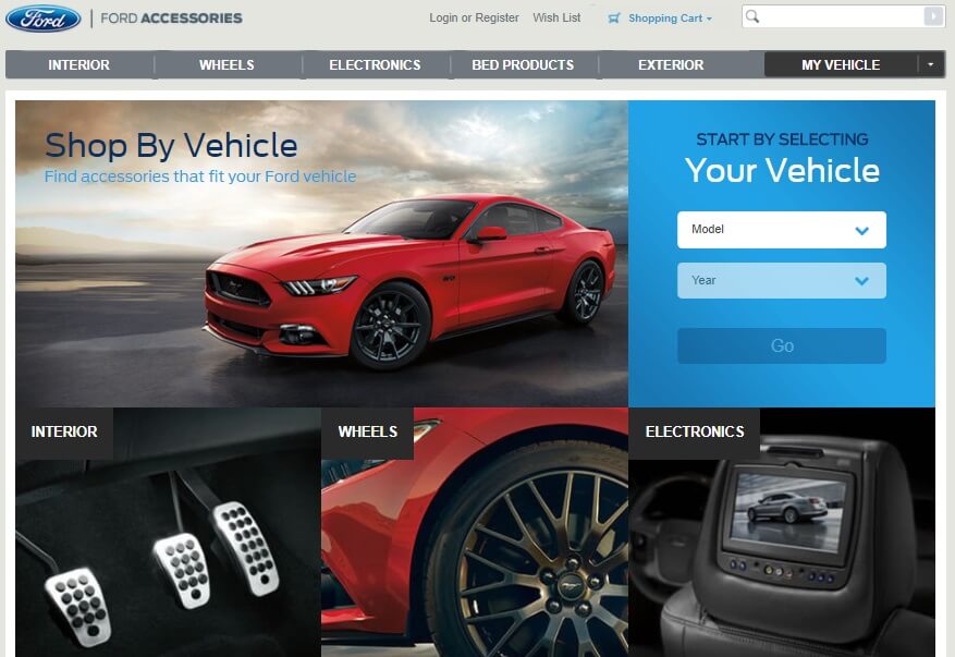 eCommerce Web Development for Ford Car items