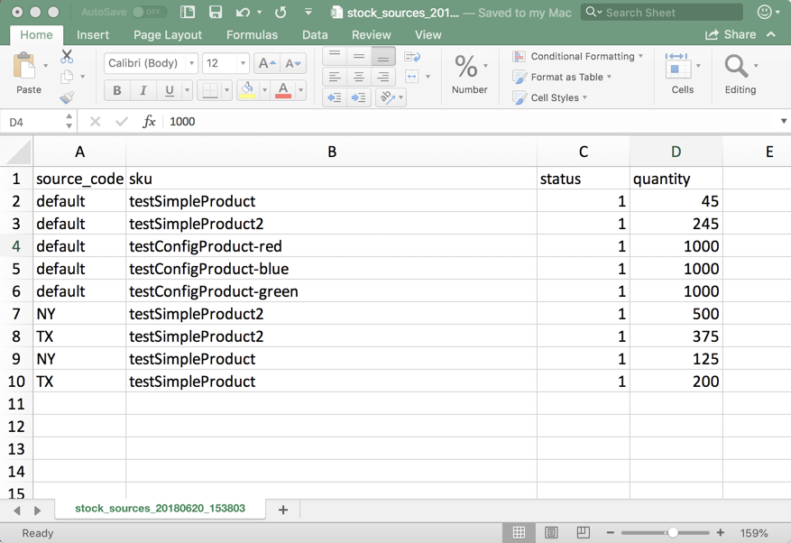 CSV File formate for Import and Export File